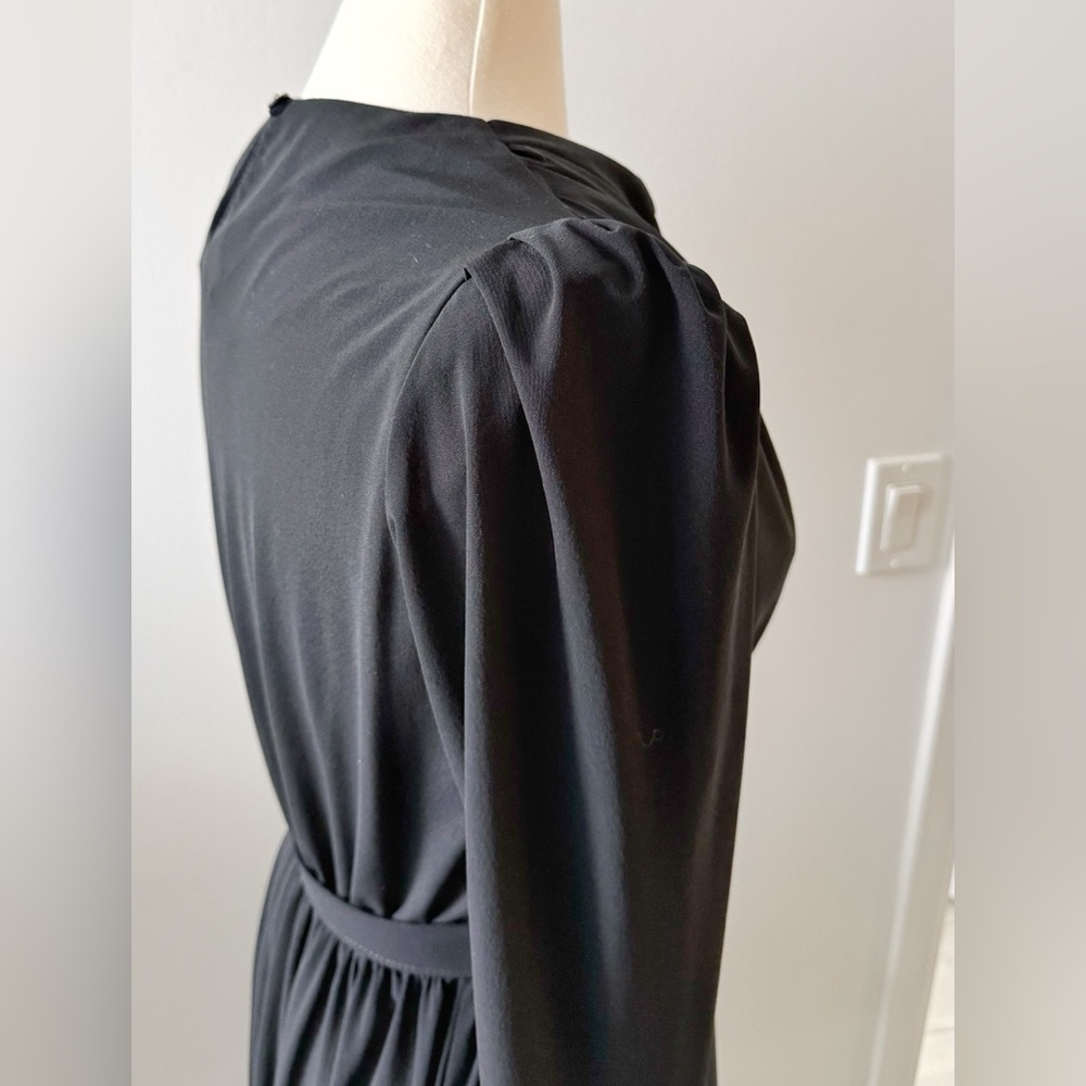 Vintage Joseph Ribkoff Black Draped Midi Dress – Rare Find, Fits S–M - Picture 5 of 10